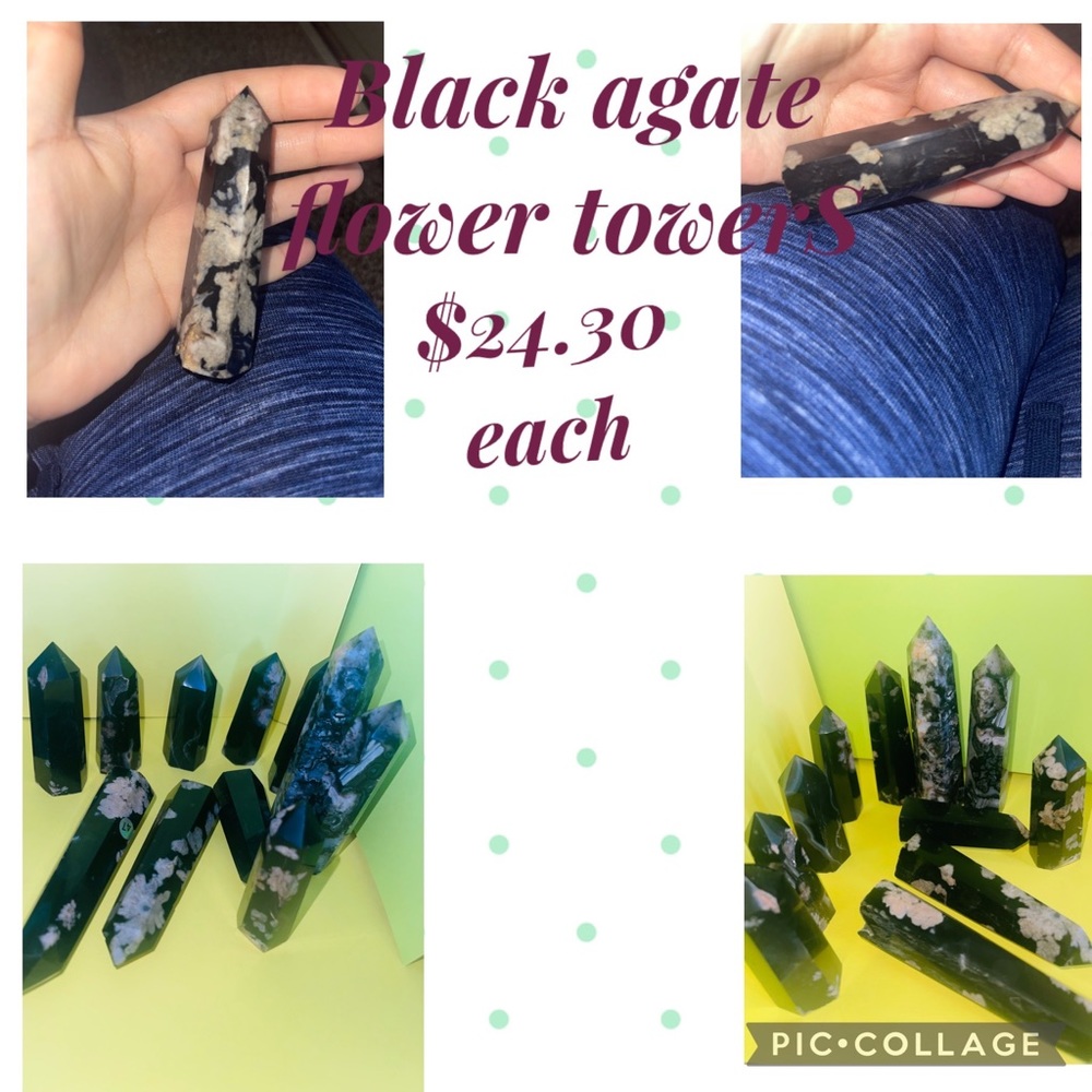 Black agate flowers